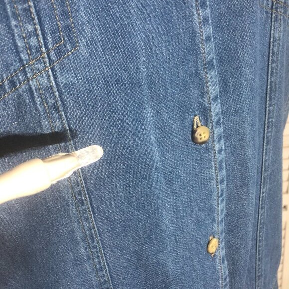 Vintage 90s Y2K Denim Vest Embroidered Floral Cotton 2X - Picture 12 of 12